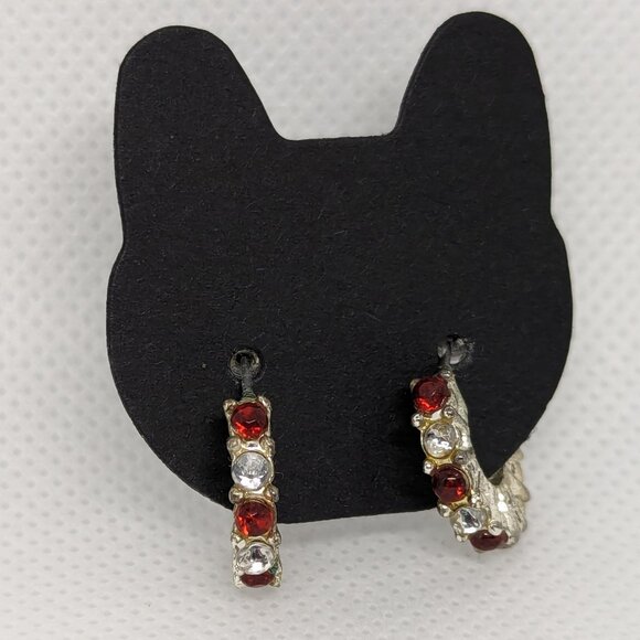 Small rub and diamond hoops - Picture 1 of 2